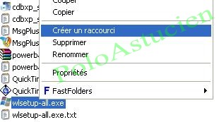 clic droit crer raccourci