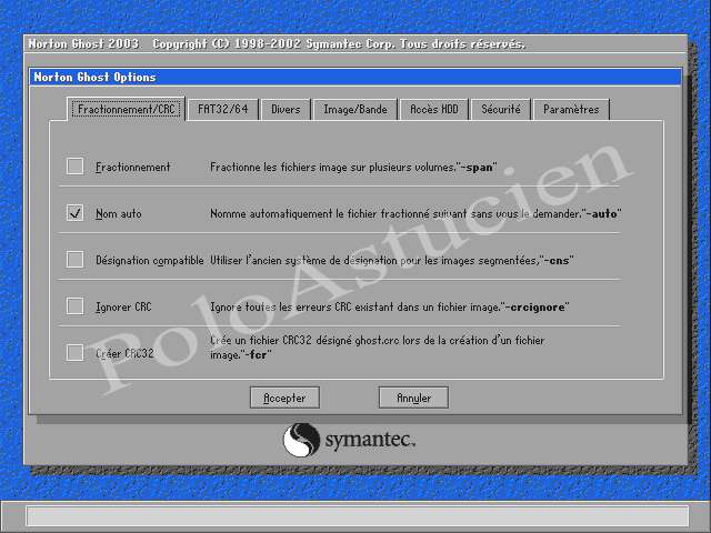 options onglet fractionnement\CRC