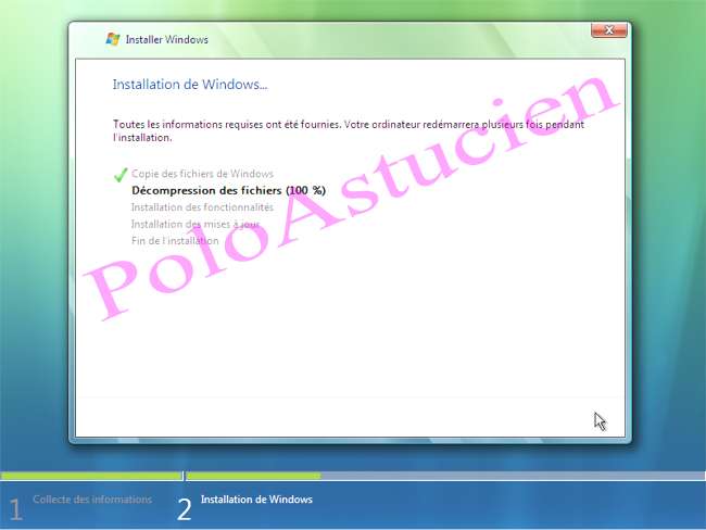 dcompression des fichiers 100%