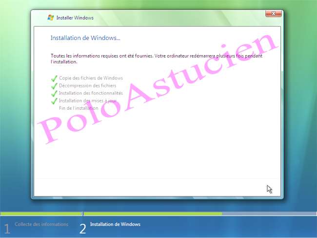 installation des mises  jour faite