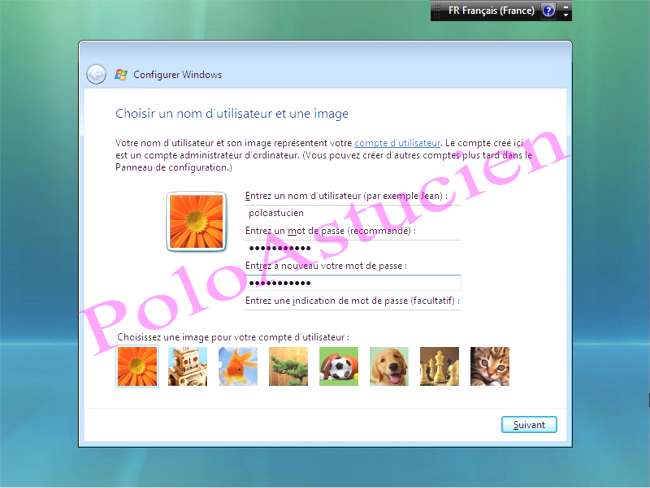 login et passe rentrer