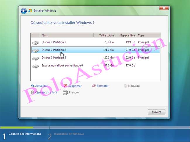 slection de la partition 2